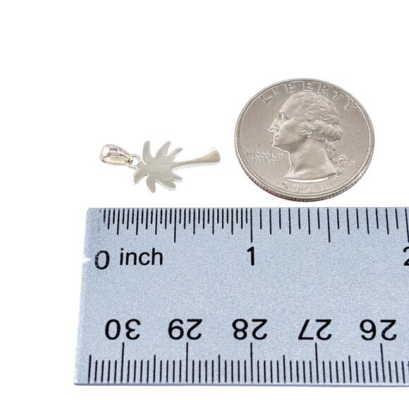 Vintage Sterling Silver 925 Palm Tree Charm Pendant - Picture 6 of 7